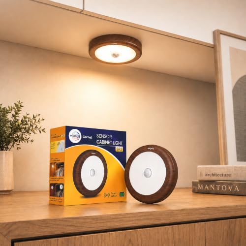 Image of Wipro Garnet Motion Sensor Cabinet Light SR2 | Neutral White| Wooden Finish | Auto On /Off Lights for Kitchen, Wardrobe & Shelf | Wireless | Magnetic Stick On | Battery Required Separately (3*AAA)|PK 1