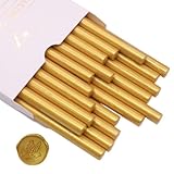Barra de Lacre para Pistola, 20 Piezas Barra Cera Lacre 7 mm Color Metálico para Bricolaje, Sellos, Cartas, Sobres, Tarjetas, Invitaciones (Dorado)