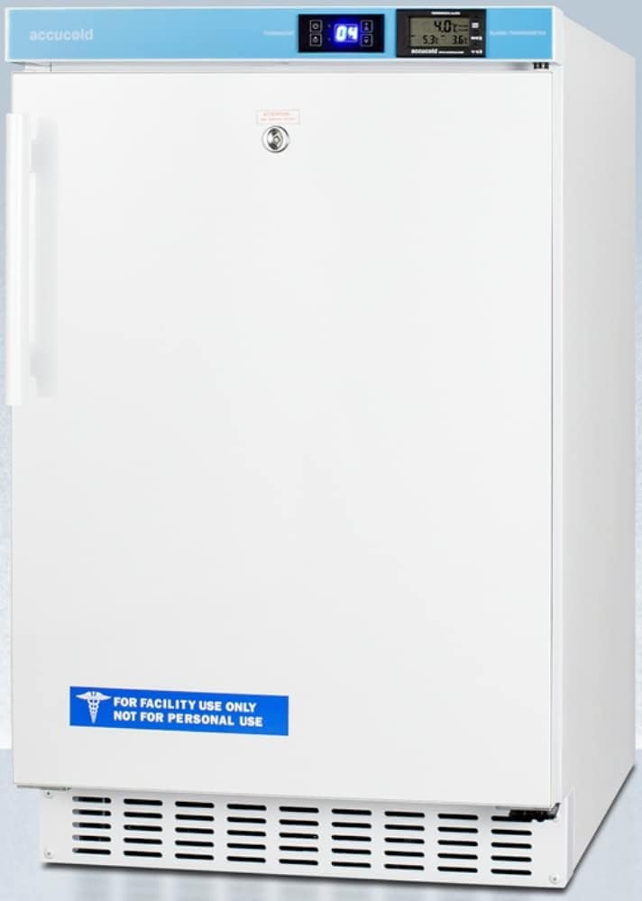 ACCUCOLD 20” Vaccine Refrigerator, 2.65 cu.ft. Capacity, ADA Compliant, Medical Refrigerator, Lock, White- ACR45L