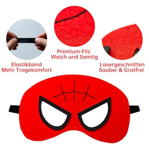YFCHOTI Maske Set, 12pcs Party Cosplay Filzmasken für Kinder, Cartoon-Superhelden Halbmaske für Maskenball Halloween Karneval Kostüme, Kindergeburtstag Mitgebsel Kleine Geschenke für Jungen Mädchen