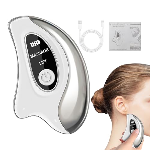 Masajeador Facial Eléctrico | Herramienta de Masaje Facial 2 en 1 - Herramientas de Gua Sha para el Rostro - Para Hogar Viaje Rutina Diaria Nocturna Profesionales Ocupados Viajeros Damas