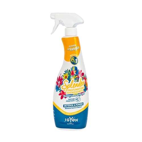 Detergente Multiuso Spray, Il Profumatore Igienizzante Superconcentrato, ARMONIE DI VANIGLIA. Deterge a Fondo, Rimuove Germi e Batteri, 48h di Pulito Profumato 750ml (Spray)
