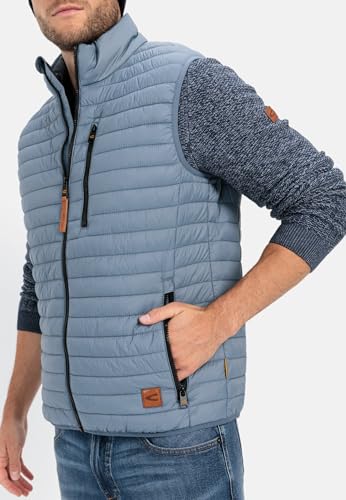 camel active Herren Steppweste aus recyceltem Polyamid Jeans Blau, menswear-56