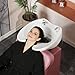 YOCONYO Barber Backwash Chair, Salon Shampoo Bowl and Chairs, Shampoo Unit with Neck Rest, Hair Washing Station with Ceramic Bowl, Shampoo Bowl Sink Chair Station for Spa Beauty Salon (Pink)