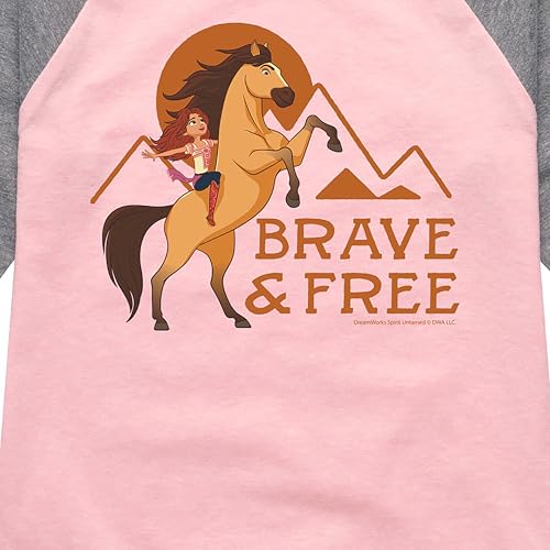 HYBRID APPAREL Spirit Riding Free - Brave and Free - Toddler and Youth Girls Raglan Graphic T-Shirt3