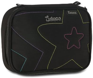 Estojo Box Luluca Feminino Escolar Resistente 36 Elásticos (Preto...
