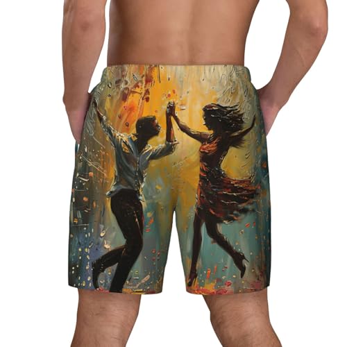Dance with Music Print Men Stylish Functionality Swim Trunks Breathable Beach Shorts Surfing Gym Fishing4