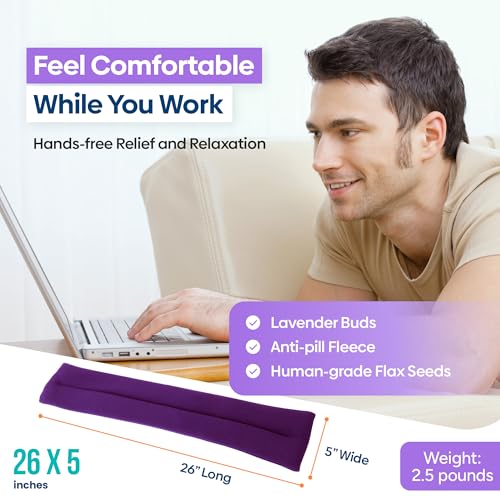 Purple : Sunny Bay Extra Long Neck Heating Wrap, Lavender Scented, Purple, 2.5 Pounds