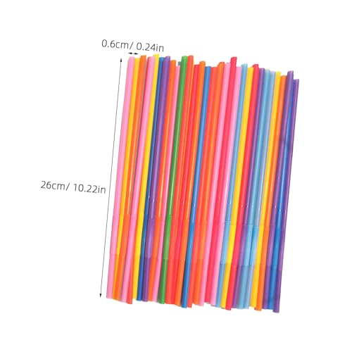 Healifty 300 pitillos flexibles de colores desechables miniatura 2