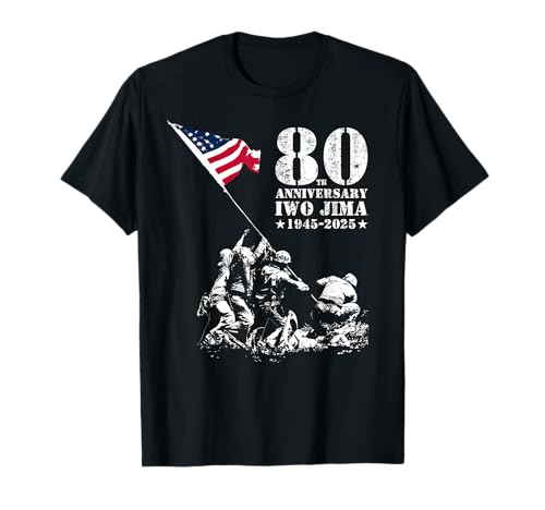 80th Anniversary Iwo Jima 1945-2025 WWII Victory Veterans T-Shirt