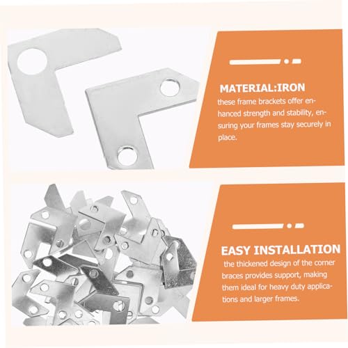 Image of OSALADI 1 Set Aluminum Corner Brackets with Spring Clips Heavy Duty Picture Frame Fasteners for Secure Hanging Versatile Hardware for Home Office Gallery Display