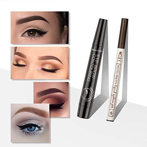Eyenjoy Eyebrow Pen,Eyebrow Tattoo Microblade Pen-Waterproof Microblade Eyebrow Pencil With A Micro-Fork Tip Applicator,Creates Natural Looking Eyebrows Effortlessly And Stays On All Day,2 Count #TOP4