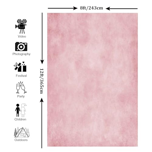 Haboke Abstract Photography Backdrop for Photoshoot, Pink 8x12ft by HABOKE - Used condition - Image 2