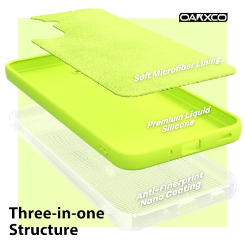 oakxco for Samsung Galaxy A17 5G Case Silicone, Thin Slim Grip Soft Rubber Gel Protective Phone Case for Women, Matte Plain Bright Color Aesthetic Cute Girly Case with Camera Cover, Neon Green Lime by oakxco - Used condition - Image 5
