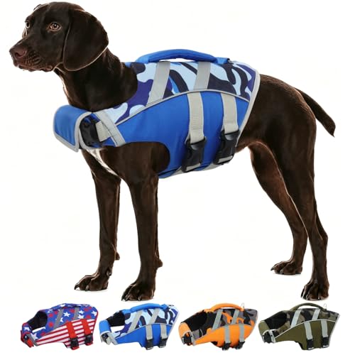 Kuoser Reflective Dog Life Jacket, Dog Life Vest for Swimming Boating