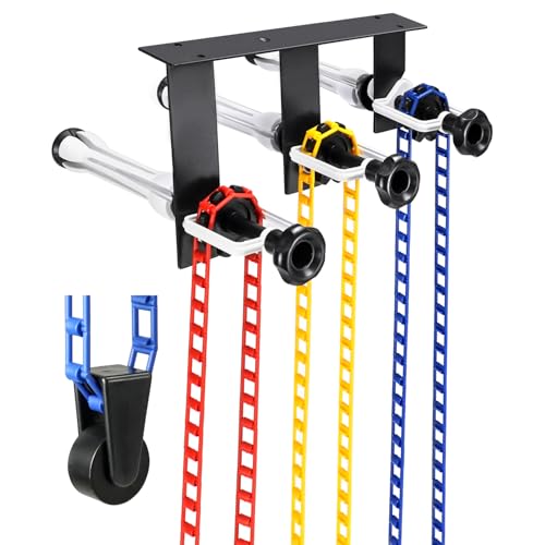 Système de Suspension de Fond Photographique QWORK® pour 3 Rouleaux - Montage Mur/Plafond - Convient aux Rouleaux d'un diamètre intérieur de 50/60 mm - Charge sûre de 10 kg par Rouleau