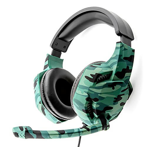 ゲーミングヘッドセット 50MMスピーカー イヤフォン ヘッドフォン ゲーミングヘッドホン マイク ノイズキャンセリングヘッドホン 有線ヘッドセット 快適着用 軽量 7.1立体チャンネル 伸縮可 パソコン用イヤホン グリーン