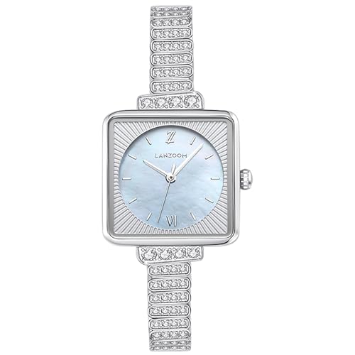 Montre rétro femme LANZOOM le bracelet élégant bleu parfait pour votre quotidien
