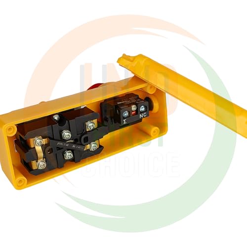 Image of IND Electric Hoist Remote Switch Replacement with Emergency Stop Button | Extended Wired Remote Control for Mini Electric Hoist, Winch & Mini Crane | Easy Installation, Safe & Durable Control Pendant