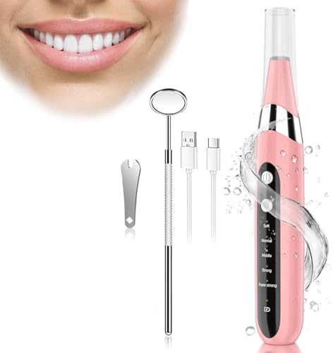 Hangsun Plaque Remover for Teeth with 5 Modes and LED Light for Efficient Removal of Food Residue, Stain Remover(Pink)