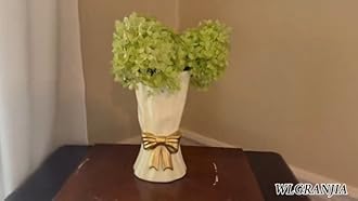 Bow Vase, White Flower Vase for Home Decor, White Ceramic Vases for Boho Style, 9.3 Inch Large Vases for Ideal Shelf Decor/Table/Living Room. (Glazed Exterior and Interior)