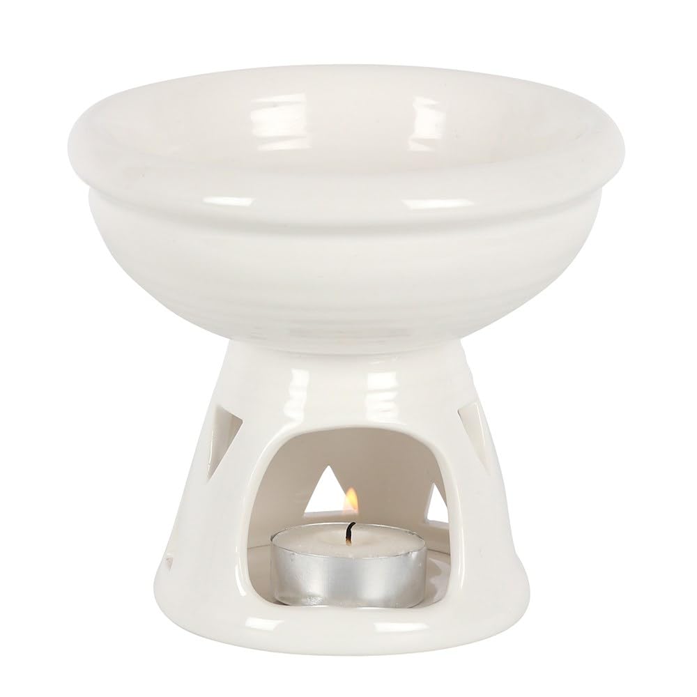 CHACH Wax Burner, Deep Bowl Oil Burner, Wax Melts Round Tea light Holder, Home Fragrance Oil Burners, Aroma Diffusers, Aromatherapy Accessories