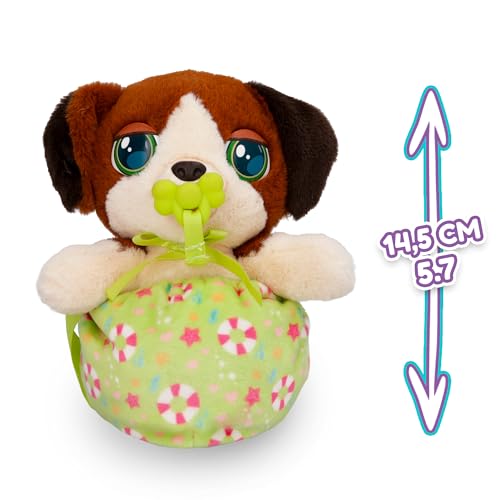 Mini Paws Baby Beagle, Interaktiver Babyhund zum Herumtragen und Kuscheln, der Laute von Sich gibt - inkl. eines Tragebeutels, Empfohlen für Kinder ab 3 Jahren