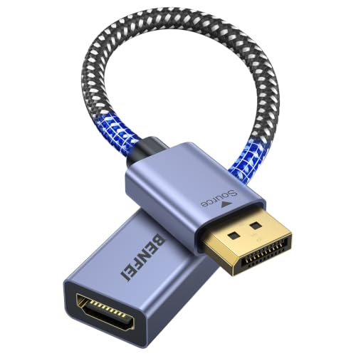 Image of BENFEI 4K DisplayPort to HDMI Adapter Cable, (2K 60Hz, 1080p 120Hz) Uni-Directional Display Port to HDMI Monitor Converter Compatible for HP, Dell, GPU, AMD, NVIDIA, More. Male to Female