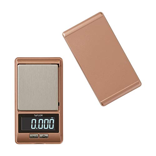 Taylor 5257906 High-Precision Digital Portioning Scale with Cover, 16OZ/500G, Rose Gold
