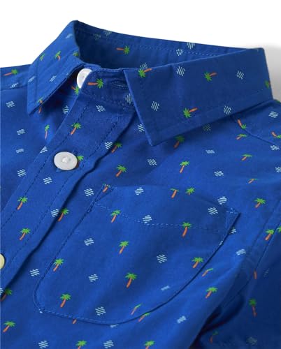 The Children's Place Baby Boys' Poplin Short Sleeve Button Down Shirt3