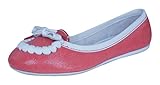 Rutschfest PUMA Rudolf Dassler Feder Damen Leder Ballett Pumps/Schuhe-Red-36