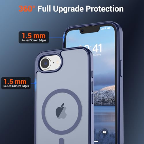 Image of SUPFINE Magnetic for iPhone 17e Case /iPhone 16e Case (Compatible with MagSafe)(Military Grade Drop Protection) Slim Translucent Matte Shockproof with Anti-Fingerprint Phone Case,Lavender Gray