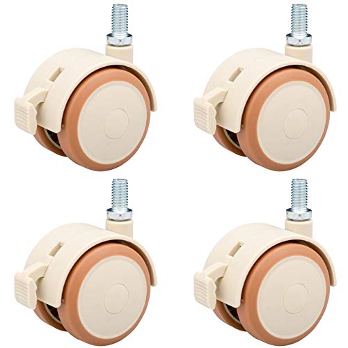 Lot de 4 roulettes pivotantes pour lits d'enfants, roulettes pour meubles en caoutchouc,double roue, roulettes silencieuses, pour meubles d'enfants, jardinières (M6)