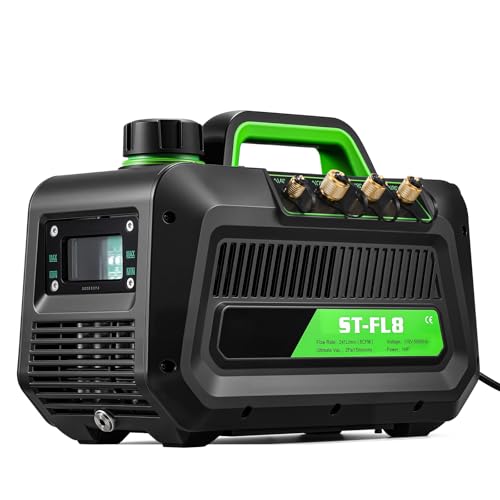 Antstone Dual Stage HVAC Vacuum Pump 1 HP 8CFM Rotary Vane Air Vacuum Pump 2 Pa 15 Micron Smart Oil Change System for HVAC Air Conditioning Refrigeration Maintenance A2L R32 R22 Compatible