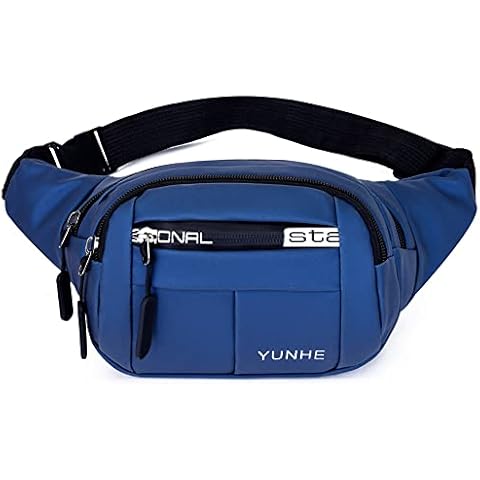 Bum Bag for Men and Women Waist Bag Outdoor Mobile Phone Sports Waterproof Running Belt Shoulder Bag Money Belt for Camping Hiking Fitness Cycling Gift, Blue, L, Bum Bag Waterproof Cover