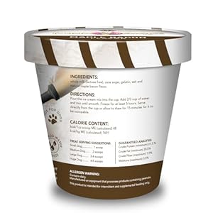 Dog ice cream mix just add water and freeze at home powder mix with ice cream cup and reusable lid ice cream mix for dogs maple bacon flavor 465 oz made in usa  urban country home decor