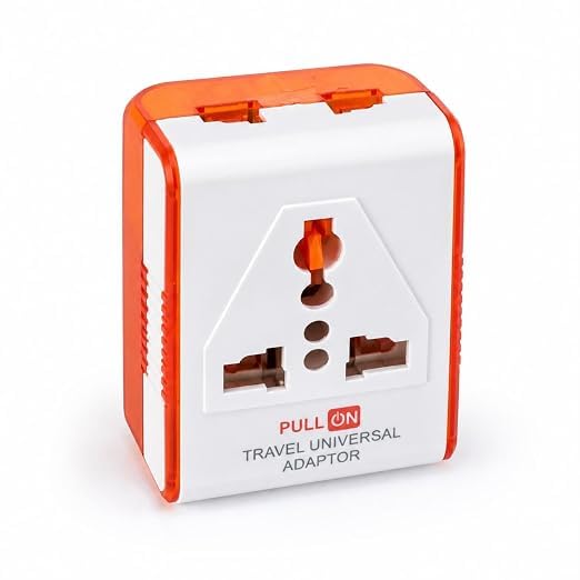 compact travel adapter | universal all-in-one worldwide plug (us/uk/eu/au) | multi-device charging | smart safety protection | foldable, fire-resistant travel charger for 150+ countries - white