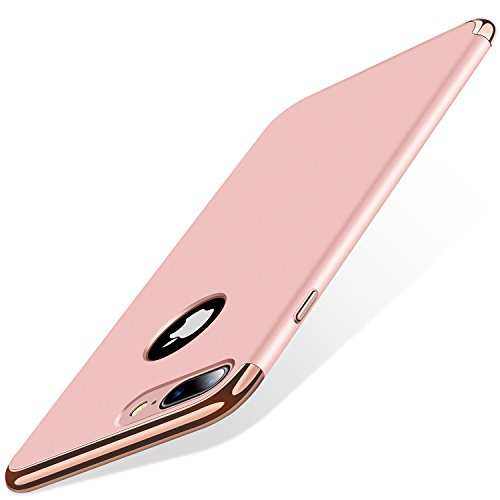 iPhone 8 Plus Case, iPhone 7 Plus Case, TORRAS [Lock Series] Ultra Thin Slim Hrad Plastic Case Cover with Electorplate Bumper for Apple iPhone 7 Plus/8 Plus - Rose Gold