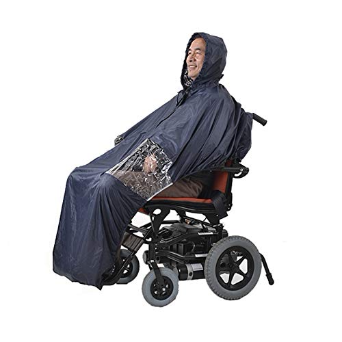 Rollstuhl-Poncho Regen Cover Regenmantel kleidet mit Baumwollfutter und transparente Fenster, mit Reißverschluss wasserdichte Abdeckung Fronthaube