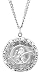 Men's Sterling Silver Saint Christopher Pendant Necklace with Stainless Steel Chain, 24"