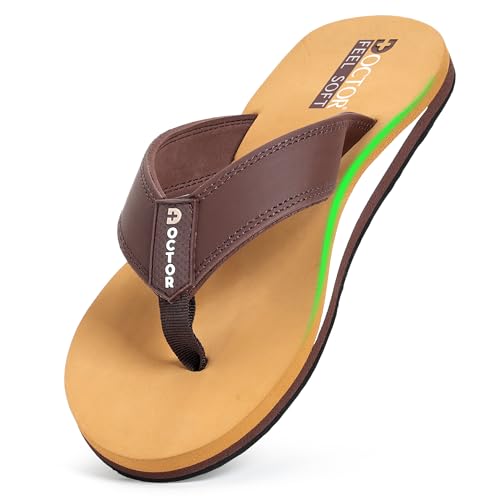 Image of Men's Comfortable Thong Slippers with Cushioned Sole | Lightweight Everyday Wear Slippers with Soft Footbed and Anti Slip Outsole for Indoor & Outdoor Use
