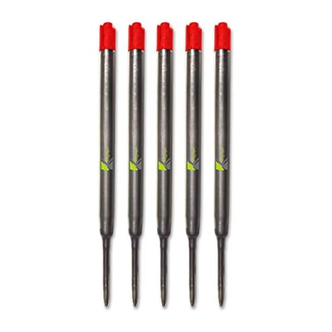 5 x Red Quality Refills for Parker Ballpoint Medium Point Red x 5 - Red (Pack of 5) Cover