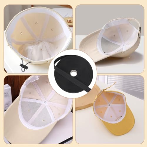Image of BENECREAT 16.4Yard Golf Hat Sweat Liner with Four Lines of Indentation 1.2inch Hat Liner Tape for Baseball Tennis Hat Sewing
