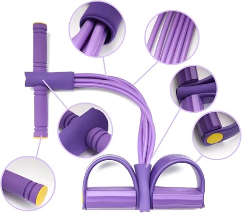 Foot Pedal Resistance Band – 6Tube Sit Up Pull Rope, Multifunction Tension Rope, Home Gym Equipment for Full Body Training& Abs Workout Equipment, Exercise Bands Resistance for Women & Men - Image 4