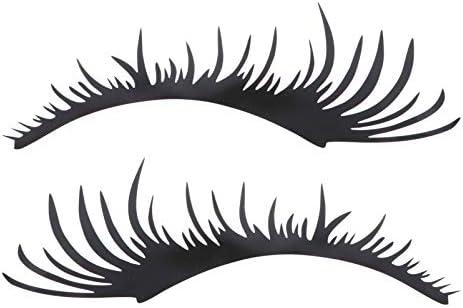 Garneck 2 Pairs Car Eyelashes for Headlight Car Headlight Stickers Funny Auto Body Stickers Car Decoration Sticker (Black)