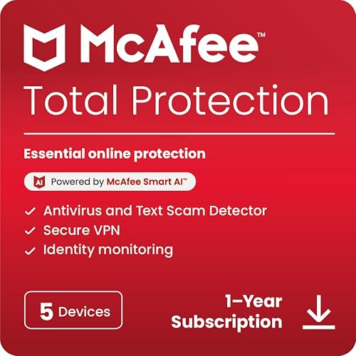 McAfee Total Protection 5-Device 2025 | Security Software Include...