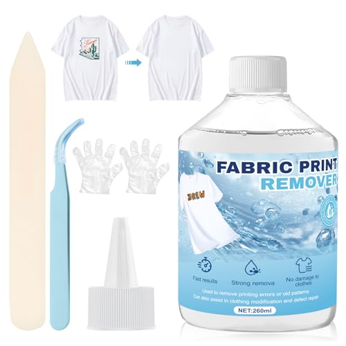 WEILAOK Removedor de Vinilo de Transferencia de Calor para Tejidos, Removedor Rápido de Letras de Vinilo, Potente Removedor de Residuos, Suave Lmpresión Ropa Eliminación Rápida Eliminación, 260ml