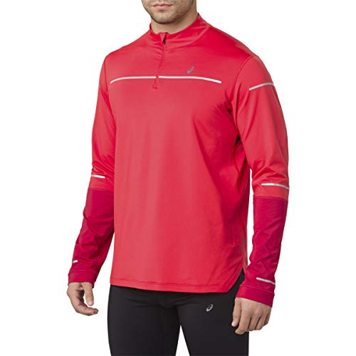 Asics Homme Lite-Show Winter Half-Zip T-Shirt Not Applicable, Rouge, XL