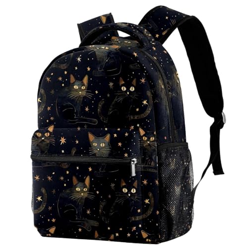 Sac à dos de voyage Campus chat et étoile noire pour école multicolore