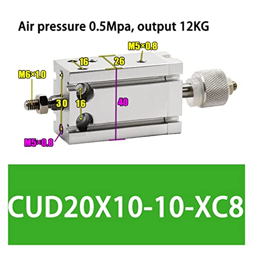 Cilindro de aire neumático CDU32 compacto ajustable para sistemas de doble actuación 3